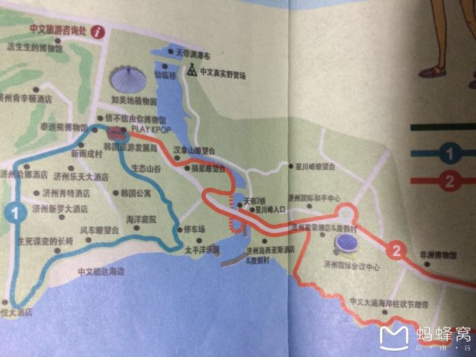 --> 阳光灿烂,海风微拂,济州岛向我们呈现了它最清澈纯净的模样。 睡到自然醒后,在酒店附近解决早午餐。选择了一家本地人爱去的餐馆,主打石锅辣豆芽汤,还体验了有意思的韩式鸡蛋吃法。除了石锅辣豆芽汤,店家还会提供一碗生鸡蛋,一包海苔,将翻滚的辣豆芽汤勺到碗中,并撒上撕碎的海苔,搅拌至八成熟即可享用。这样的吃法,保留了鸡蛋的鲜美又掩盖其腥味,还有淡淡海苔香味,挺有意思的。 今天要去济州岛东部的城山日出峰和牛岛,先从酒店打车去济州市市外巴士总站(),费用约6000韩币,再选坐巴士701或710