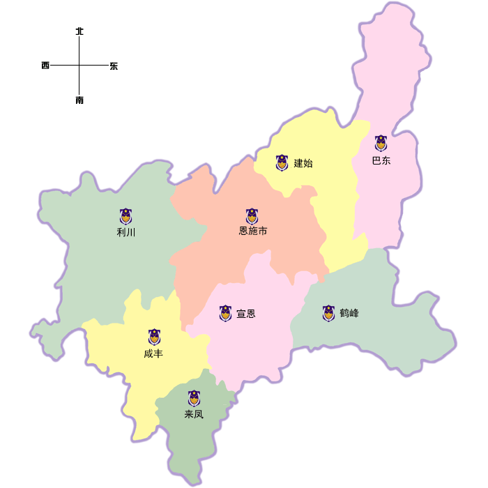 恩施行政区划图